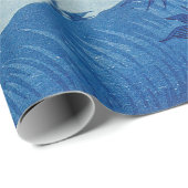 Moon Night Evening Tree Blue Moonlit Cadeaupapier (Rol Hoek)