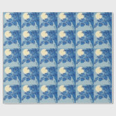 Moon Night Evening Tree Blue Moonlit Cadeaupapier (Vlak)