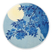 Moon Night Evening Tree Blue Moonlit Keramische Knop (Voorkant)