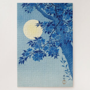 Moon Night Evening Tree Blue Moonlit Legpuzzel