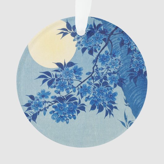 Moon Night Evening Tree Blue Moonlit Ornament (voorkant)