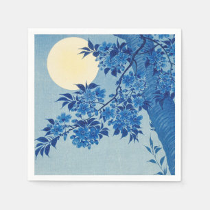Moon Night Evening Tree Blue Moonlit Servet