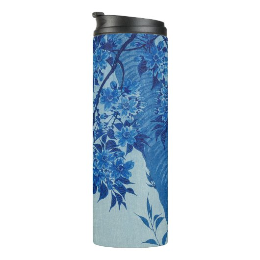 Moon Night Evening Tree Blue Moonlit Thermosbeker (Geroteerd rechts)