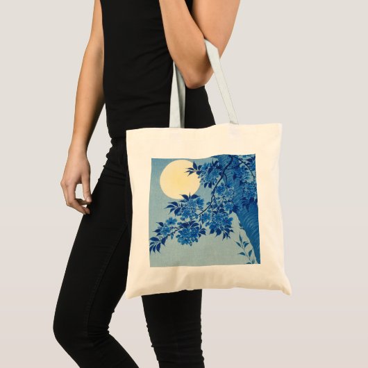 Moon Night Evening Tree Blue Moonlit Tote Bag (Voorkant (product))