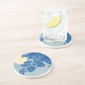 Moon Night Evening Tree Blue Moonlit Zandsteen Onderzetter (Zijkant)