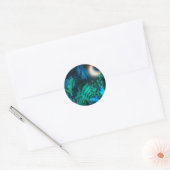 Moon Night Tropical Oerwoud blauw Ronde Sticker (Envelop)