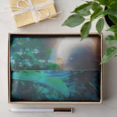 Moon Night Tropical Oerwoud blauw Tissuepapier (Geschenk)