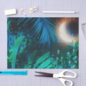 Moon Night Tropical Oerwoud blauw Tissuepapier (Craft)