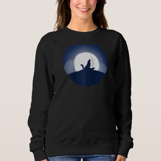 Moon Night Wildlife Forest Predator Howling Trui (Voorkant)
