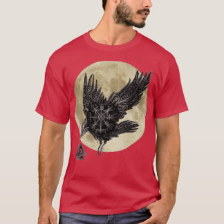 Moon Norse Raven runt Pagan Viking T-shirt