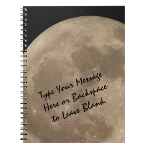 Moon Notebook - Aangepaste, volledige bewegingsjou Notitieboek