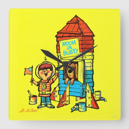 Moon of Bust! Vierkante Klok (Voorkant)