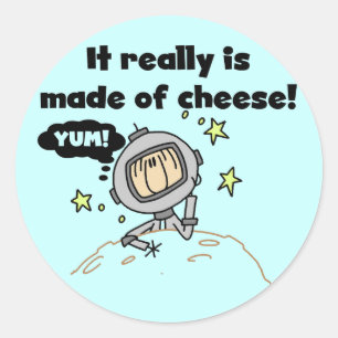 Moon of Cheese Tshirts and Gifts Ronde Sticker