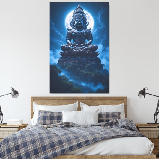 Moon of the Silent Guardian Canvas Afdruk (Insitu (Slaapkamer))
