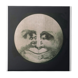 Moon optische illusie tegeltje