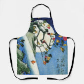 Moon over een waterval, Hiroshige, Ukiyo-e Schort (Voorkant)