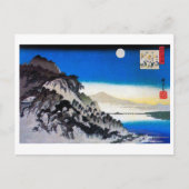 Moon over het berglandschap, Hiroshige, Ukiyo-e Briefkaart (Voorkant)