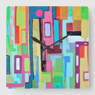 Moon Over Miami Wall Clock Vierkante Klok