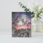 Moon Over Mountain Lake Briefkaart (Staand voorkant)