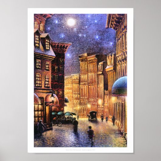 Moon Over Old City Poster (Voorkant)