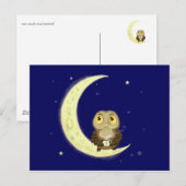 Moon owl middernacht koffie briefkaart (Voorkant / Achterkant)