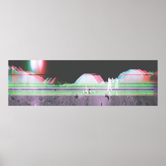 Moon Panorama Apollo 17 Glitch (Taller) Poster (Voorkant)