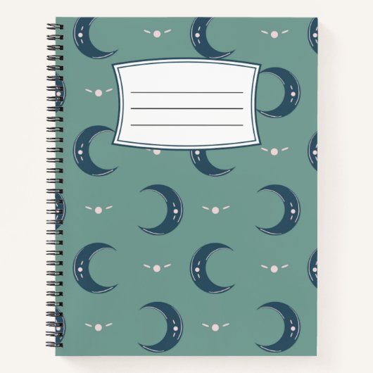Moon Pattern Spiral Notebook 8.5x11 Notitieboek (Voorkant)