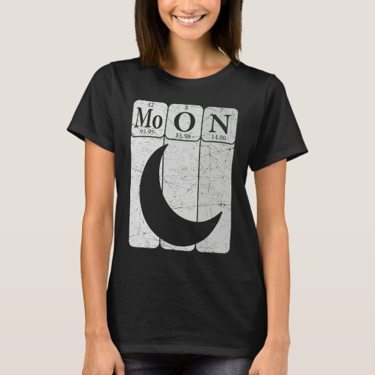 Moon Periodic Table Elements Moon Space Nerd Moon  T-shirt (Voorkant)