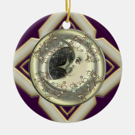Moon Personalized Round Ornament (Voorkant)