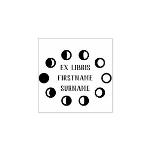 Moon Phase Bookplaat Rubberstempel