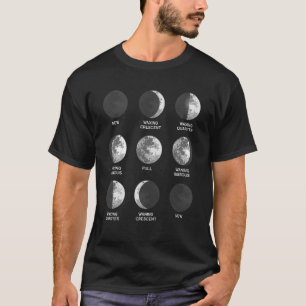 Moon Phase Cyclus Ruimte T-shirt