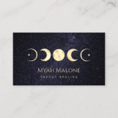 Moon Phase Galaxy Yoga Energy Healer Visitekaartje (Voorkant)