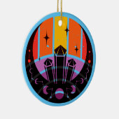 Moon Phase Gemstone Stars Sunset Keramisch Ornament (Rechts)