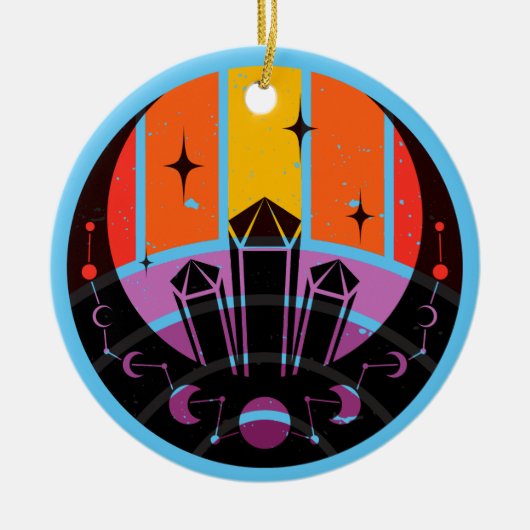 Moon Phase Gemstone Stars Sunset Keramisch Ornament (Voorkant)