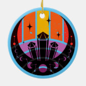 Moon Phase Gemstone Stars Sunset Keramisch Ornament (Achterkant)