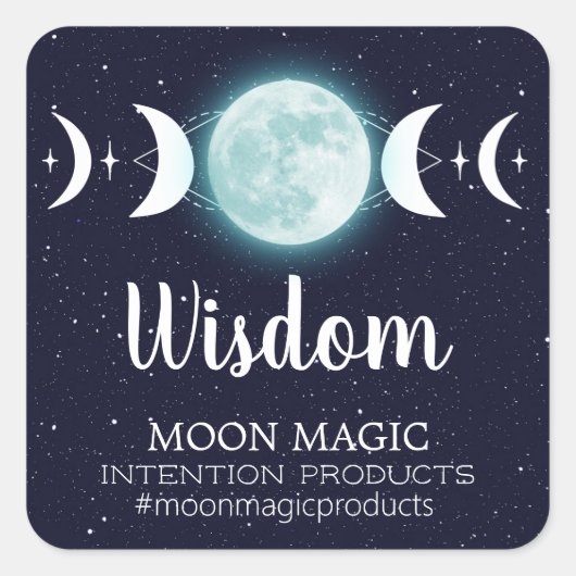Moon Phase Intentie Kaars Labels (Voorkant)