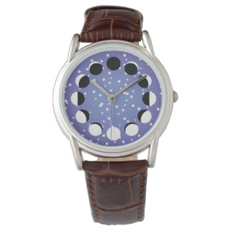 Moon Phase Watch met sterren Horloge