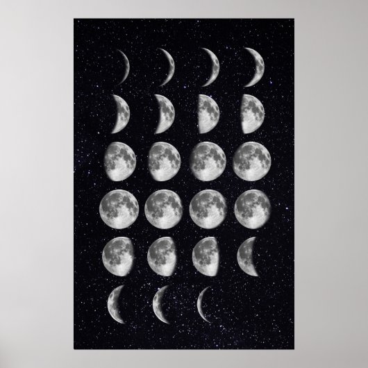 Moon Phases art Poster (Voorkant)