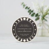 Moon Phases boho celestial Save the Date Kaart (Staand voorkant)
