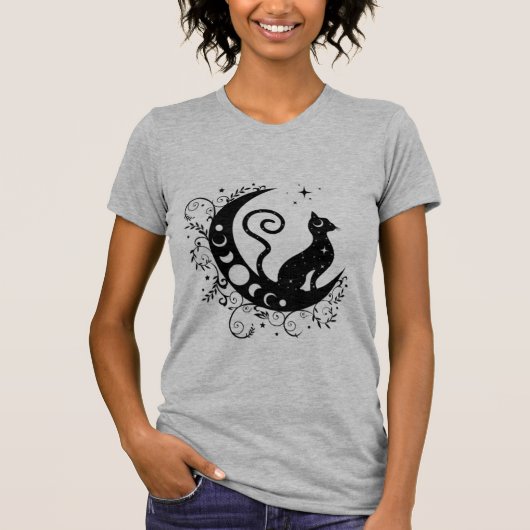 Moon Phases Cat T-shirt (Voorkant)