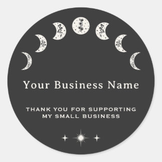 Moon Phases Celestial Dank u kleine bedrijf Ronde Sticker