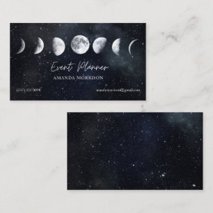 Moon Phases Celestial Event Planner Visitekaartje
