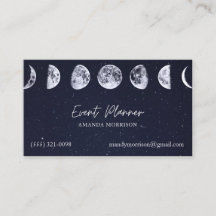 Moon Phases Celestial Event Planner Visitekaartjes