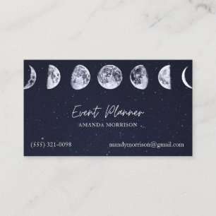 Moon Phases Celestial Event Planner Visitekaartjes