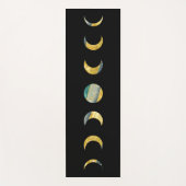 Moon Phases Gold Silver Blauwgroen Yogamat (Voorkant)