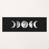 Moon Phases on Black Yoga Mat (Voorkant (horizontaal))