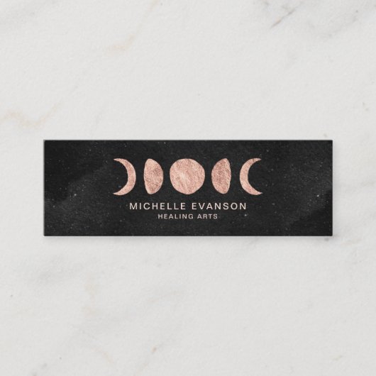 Moon Phases Roos Gold Metaphysical Mini Visitekaartje (Voorkant)