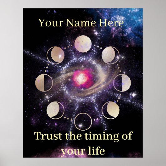 Moon Phases Sacred Geometry Wall Art Poster (Voorkant)