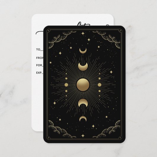 Moon Phases Tarot Card Reading Cadeaubon (Voorkant / Achterkant)