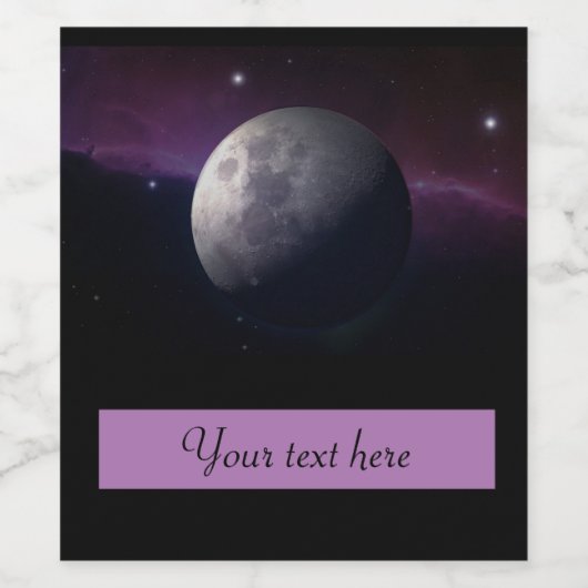 Moon Photo gepersonaliseerd wijnlabel Wijn Etiket (Enkel label)